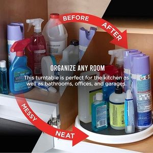 25/30cm Non-Skid Turntable Pantry Tray Lazy Susan Storage Organiz